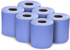 Blue Centrefeed Rolls Tissue 2 Ply Paper 6 Pack Embossed Commercial & Home Use
