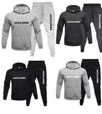 Jack & Jones Mens Tracksuit Hoodie Joggers Set 2 Piece Casual Gym Winter Outfit
