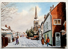 Hurstpierpoint Sussex Clifford Meadway Art Postcard - Christmas Snow Scene