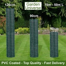 Chicken Wire PVC Coated Green Garden Universe Mesh Fencing Poultry Rabbit Aviary