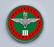 3 Para Parachute Regiment Poppies wreath Army domed lapel pin badge 25mm