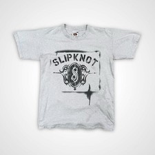 Vintage 2000s Slipknot Band T-shirt Stencil Graphic Grey - Small