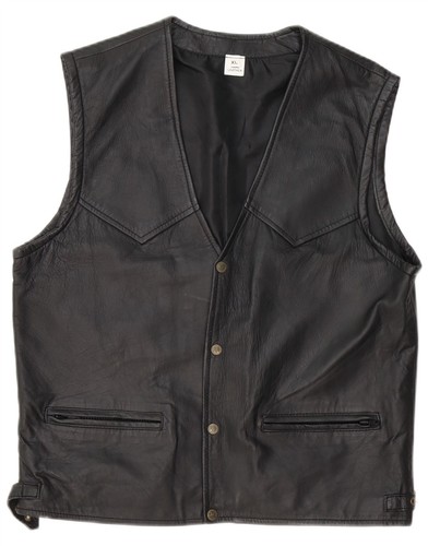 Vintage mens leather gilet - gilet, uk