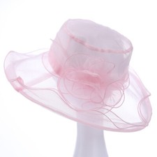Large Hat Fascinator Weddings Ladies Day Race Royal Ascot Hatinator Brim Organza