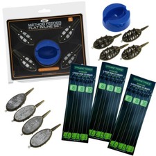 INLINE METHOD FEEDER AND MOULD SET FOR CARP FISHING + 18 HAIR RIGS 