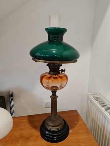Edwardian brass and glass - , oil