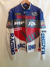 Vintage leather Honda Racing Motorbike Jacket Size Large