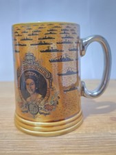Lord Nelson Pottery H.M.S KENT Fleet Review 1977 Silver Jubilee Tankard