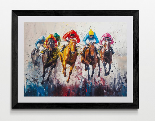 Horse racing framed - horse,