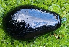 Glass Avocado fruit figure with a green stem