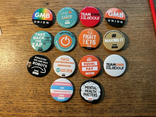 Gmb trade union tin badges - 14,