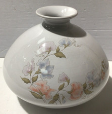 Denby Dauphine Large Rounded Floral Design Vase-Good Condition (V2)