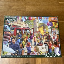Open Day At The Fire Station - 1000 Piece Falcon Deluxe Jigsaw Puzzle Complete