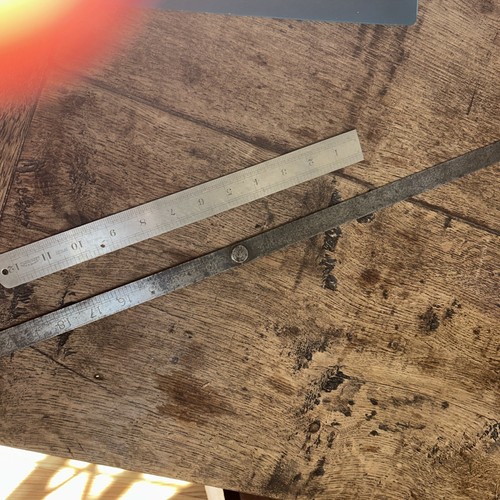 Two vintage steel - steel, rulers