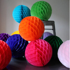 12 Mixed Sizes honeycomb balls decoration Tissue Paper Pompoms Wedding Party 