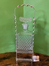 Crystal Cut Decanter In A Queen Anne Silver Plated Stand