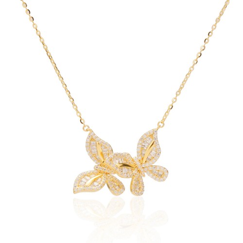 Gold butterflies diamonds - gold,