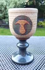 Vintage Mid-Century Welsh Laugharne Studio Pottery Stoneware Goblet E432