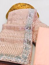 Beautiful Georgette sequence saree indian bollywood party designer sequin sari