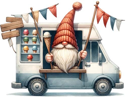 Ice cream truck gnome kids - ice,