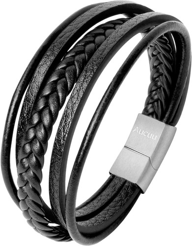 Mens leather bracelet - bracelet,, braided
