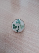 Shamrock Brooch set in white