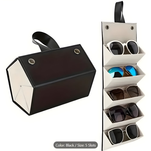 Black faux leather glasses - faux,