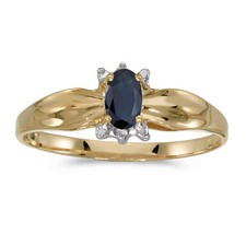 10k Yellow Gold Oval Sapphire