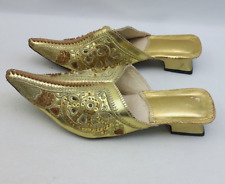 Vrai Cuir A-Kassimi Handmade Moroccan Slip On Shoes / Slippers - UK Size 2-3