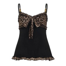 Y2K Leopard Print Crop Top