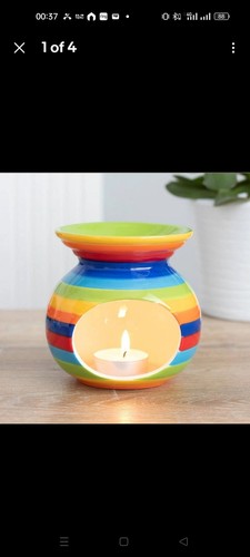 Rainbow stripe ceramic oil - rainbow,