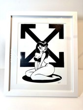 Art Print 1/1 - Off-White Inspired - Animated Pin-Up Artwork Wall Picture Framed