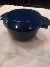 Retro Nacco Denmark 16E Blue Cast Iron Stew Pot With Lid 16cm d Used
