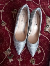 Ladies Shoes Size 6 Eu39 Lunar Elegance  Only Wore Once High Heels Silver Blue