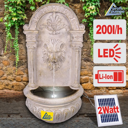 Solar water feature - solar, lion