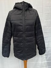 Zara Man Black Quilted Full Zip Coat Jacket Size S Polyester