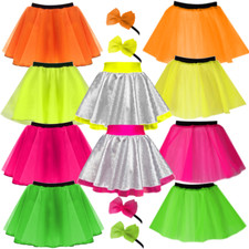 Ladies Hen Do Costume RETRO 80's Weekend Costume NEON TUTU & Skirts UK ALL SIZES