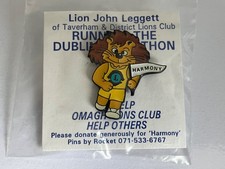 Lions Club Harmony Lion John Leggett  Dublin Marathon Enamel Pin Badge Brooch