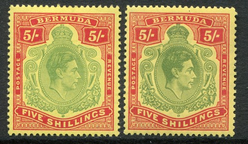 Bermuda 1938 perf 5s x2 - bermuda,