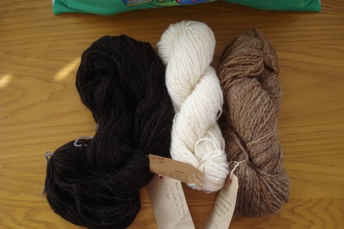 Three hand spun pure wool - hand,