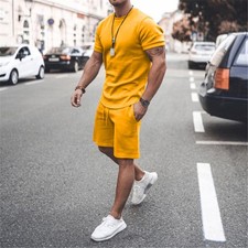 Mens T Shirt Shorts Set Summer