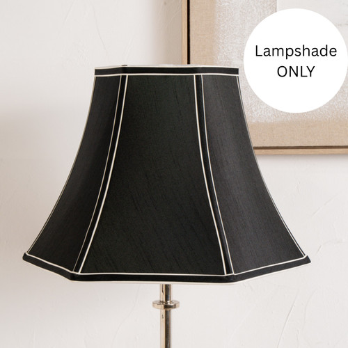 Black lamp shade silk - black,