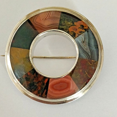 Antique silver scottish agate - silver,