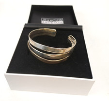 TIANCUIS Jackson .925 Sterling Silver Very Chunky Heavy 3 Stripe Bangle