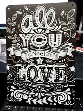 Metal sign ALL YOU NEED IS