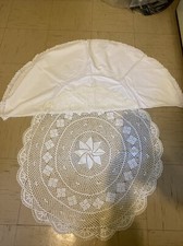 Vintage Irish Lace Crochet Circular Tablecloth Tea Cloth X2 items