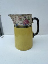 Vintage Yellow And Floral Jug/