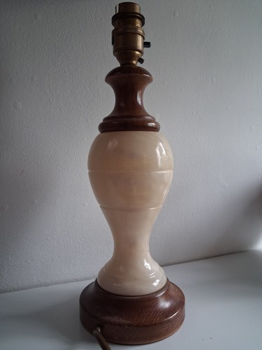 Antique marble wood - &, lamp