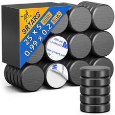 30 Pack 1 Inch (25 mm) Magnets for Crafts with Adhesive Backing Ceramic Magne...