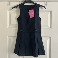 Girls Navy Pinafore Dress
